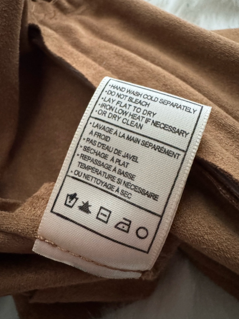 BB Dakota Faux Suede Moto Jacket in Cognac - Picture 6 of 6